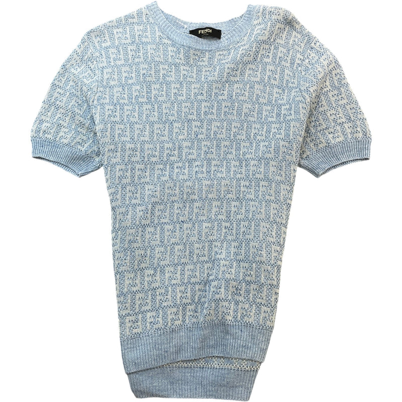Men's FF Monogram T-Shirt Blue Size L