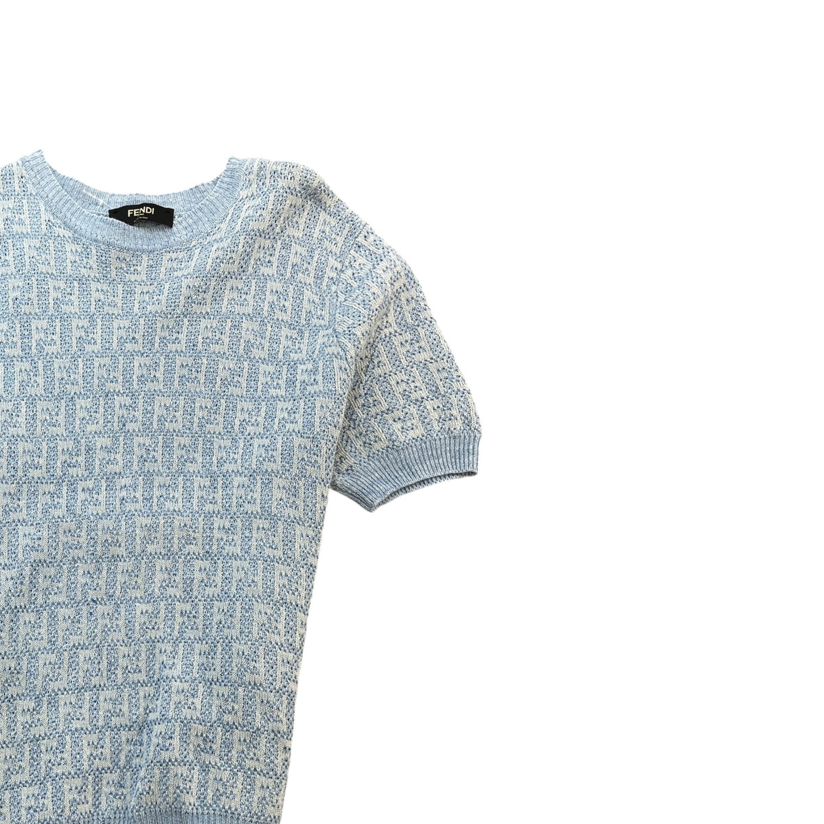 Men's FF Monogram T-Shirt Blue Size L - Photo 3