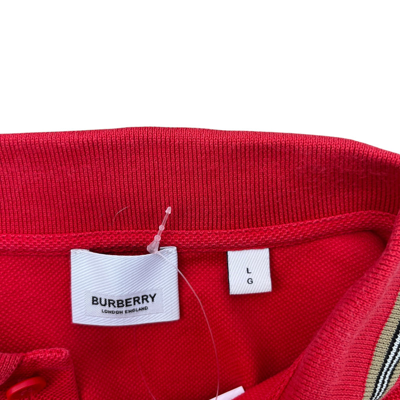 Men's Embroidered Logo Polo Shirt Red Size L