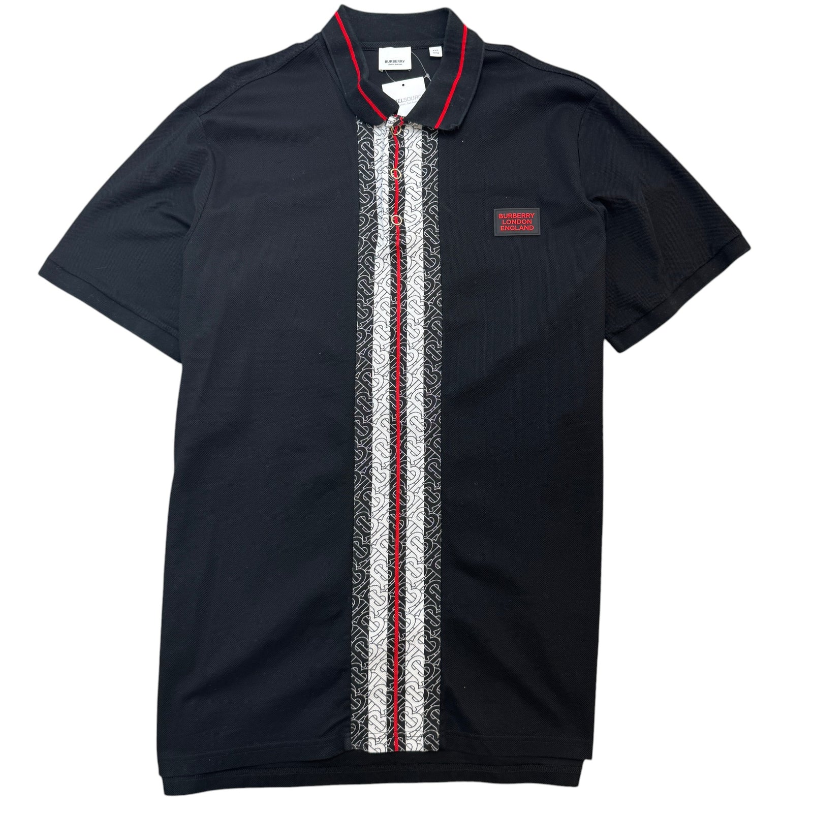 Men's Plaque Logo Polo Shirt Black Size XXL - Photo 1