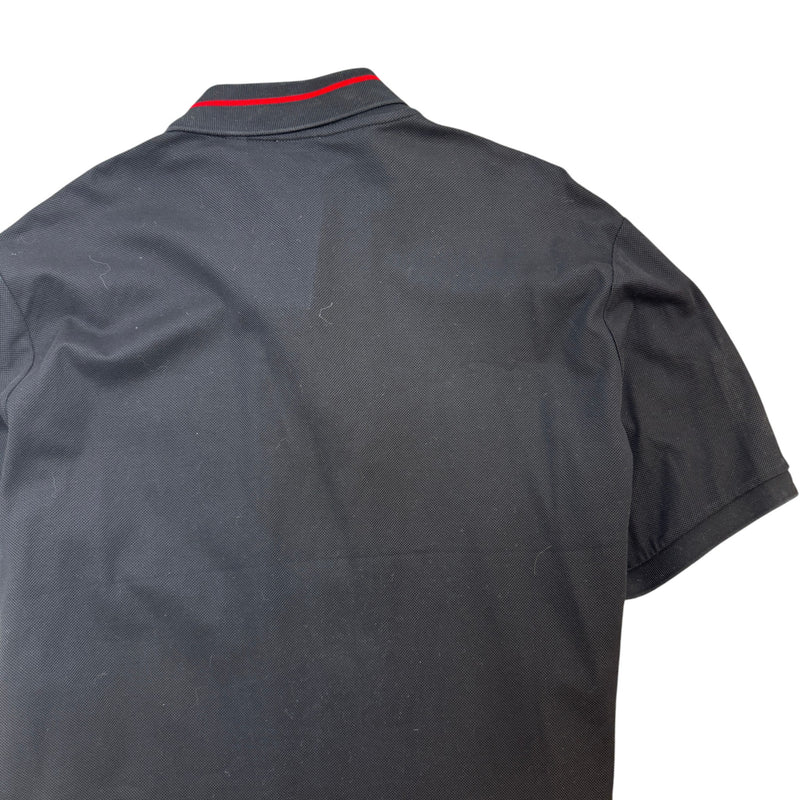 Men's Plaque Logo Polo Shirt Black Size XXL