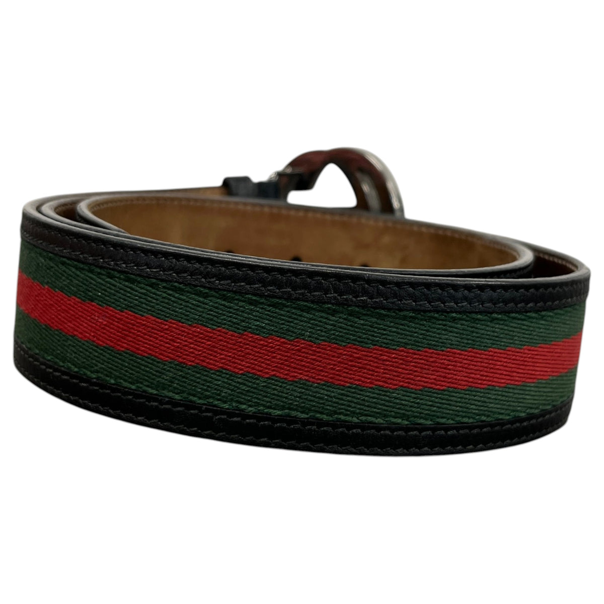 Men's Interlocking G Web Belt Black Size 32" - Photo 2