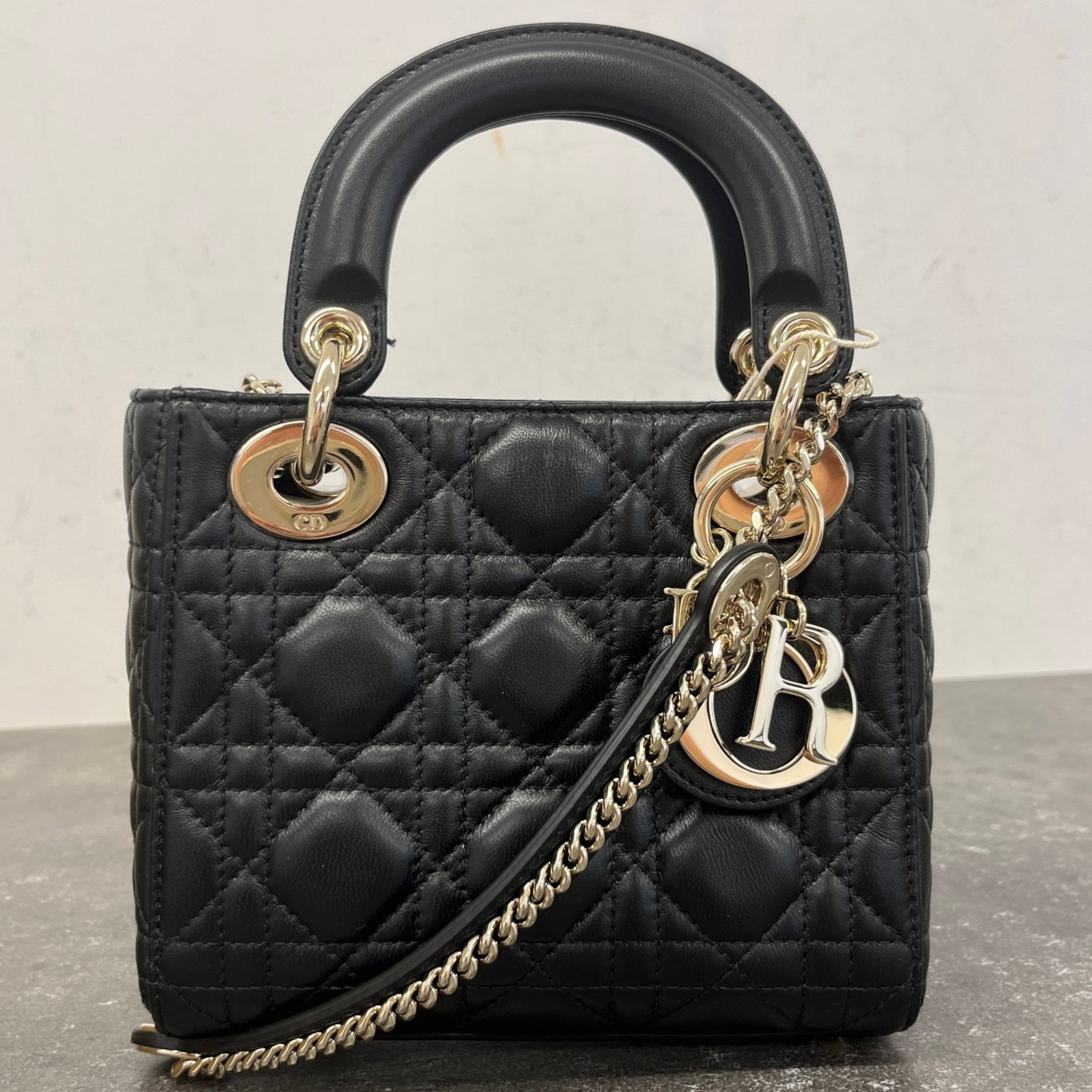 Women's Small Lady Dior Handbag Black - Photo 12