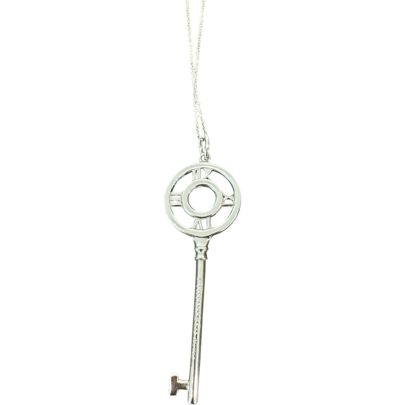 Women's Atlas Key Pendant Necklace Silver