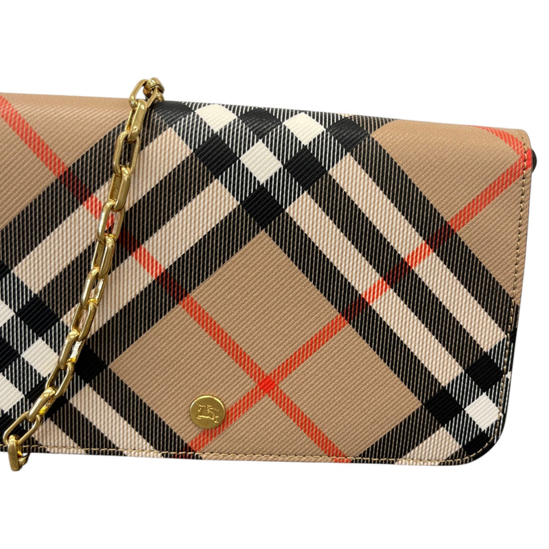 Women's Checkered Crossbody Bag Beige
