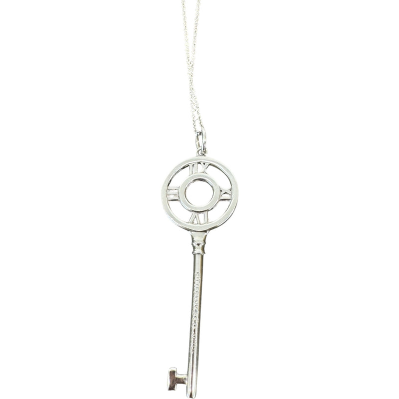 Women's Atlas Key Pendant Necklace Silver
