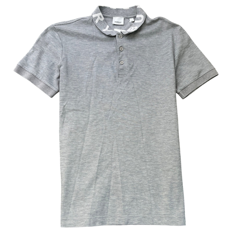Men's Collar Logo Polo Shirt Grey Size M