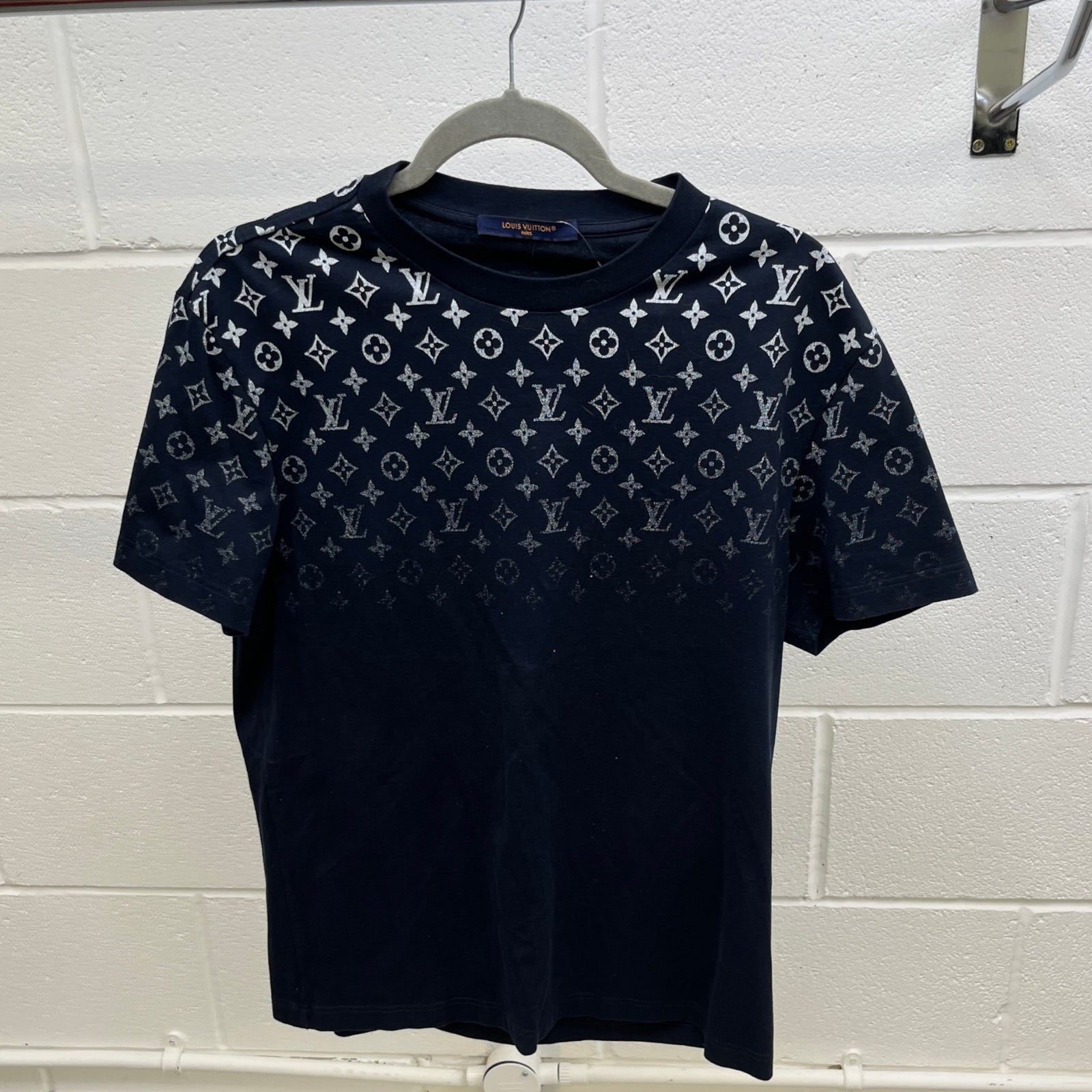 Men's Monogram Gradient T-Shirt Navy Size S - Photo 8