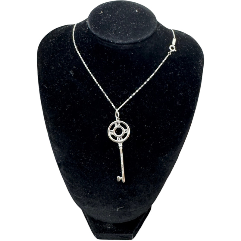 Women's Atlas Key Pendant Necklace Silver