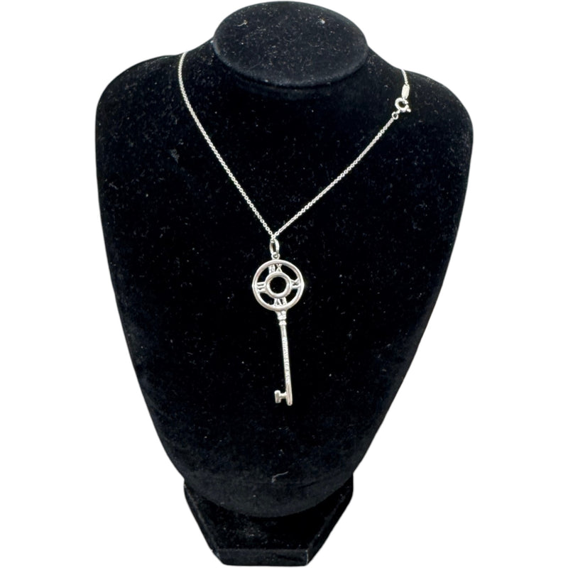 Women's Atlas Key Pendant Necklace Silver