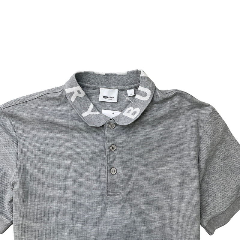 Men's Collar Logo Polo Shirt Grey Size M