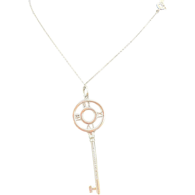 Women's Atlas Key Pendant Necklace Silver