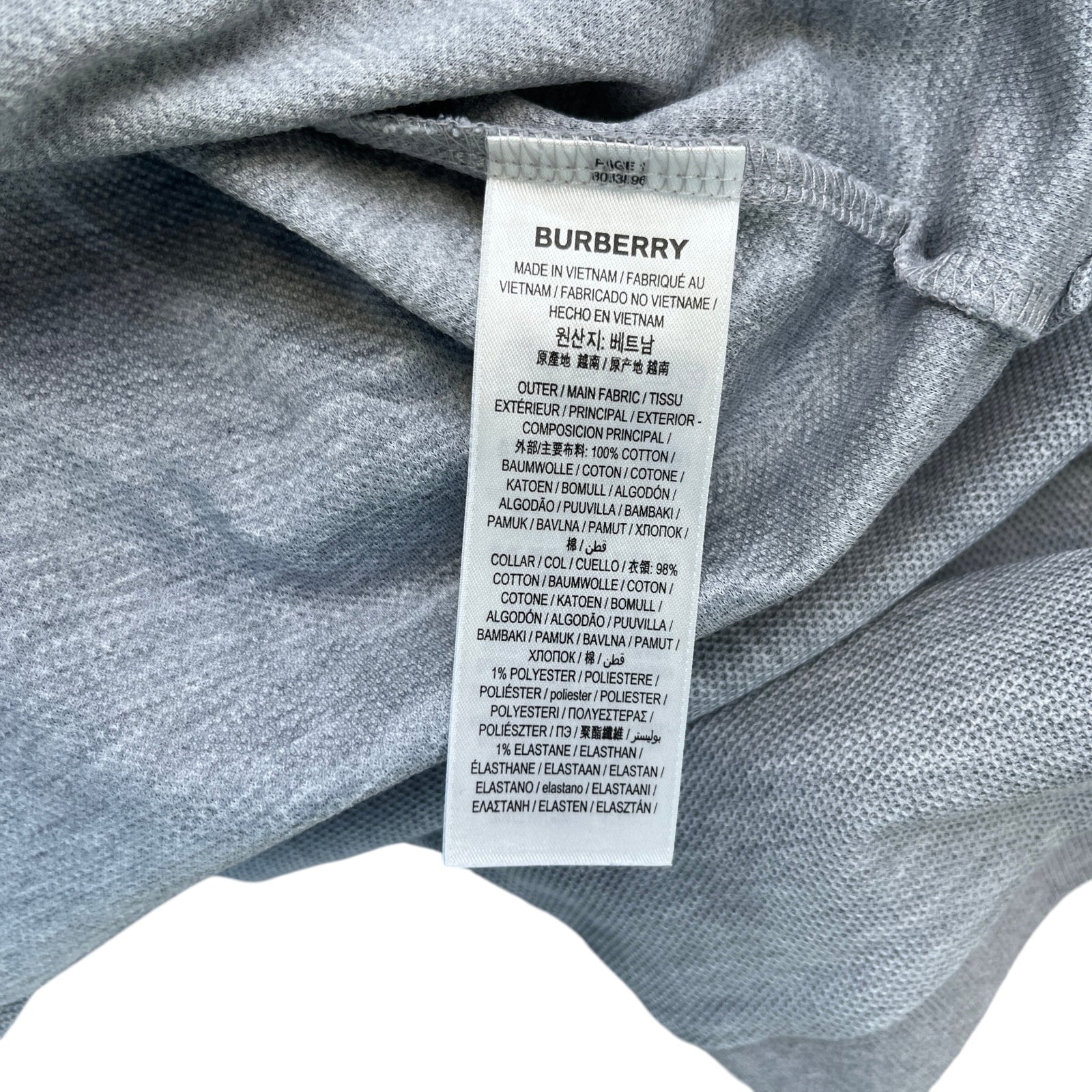 Men's Collar Logo Polo Shirt Grey Size M - Photo 6