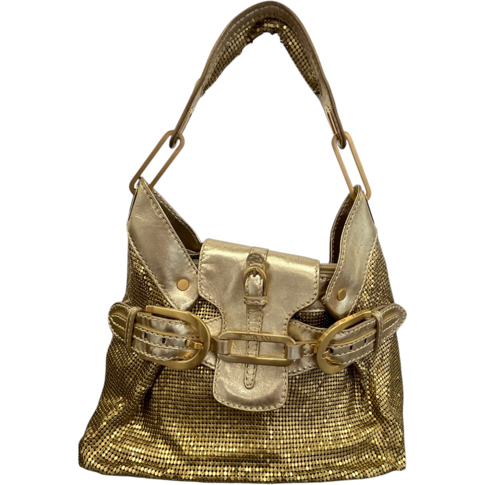 Women's Chainmail Tulita Shoulder Hobo Handbag Gold - Photo 1