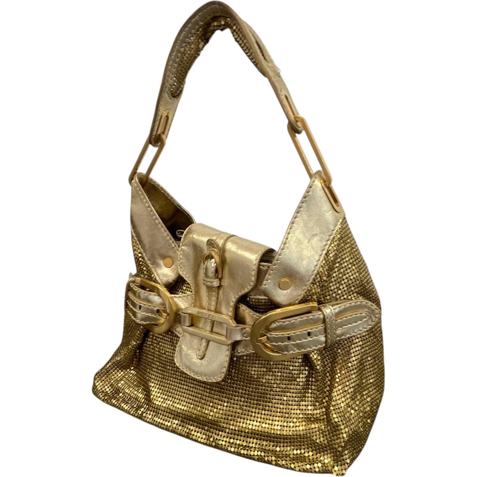 Women's Chainmail Tulita Shoulder Hobo Handbag Gold - Photo 4