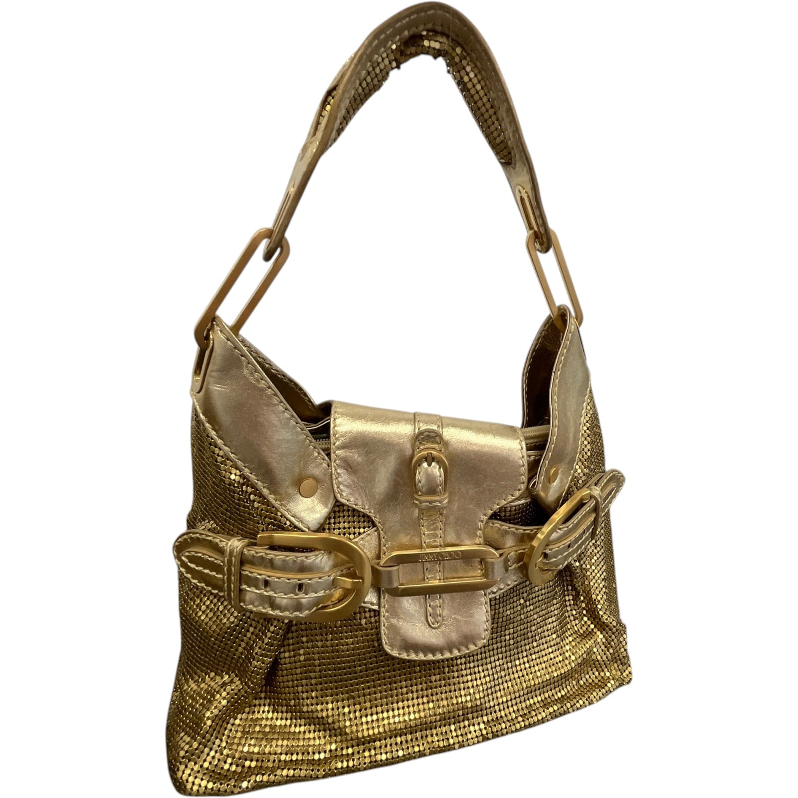 Women's Chainmail Tulita Shoulder Hobo Handbag Gold - Photo 5
