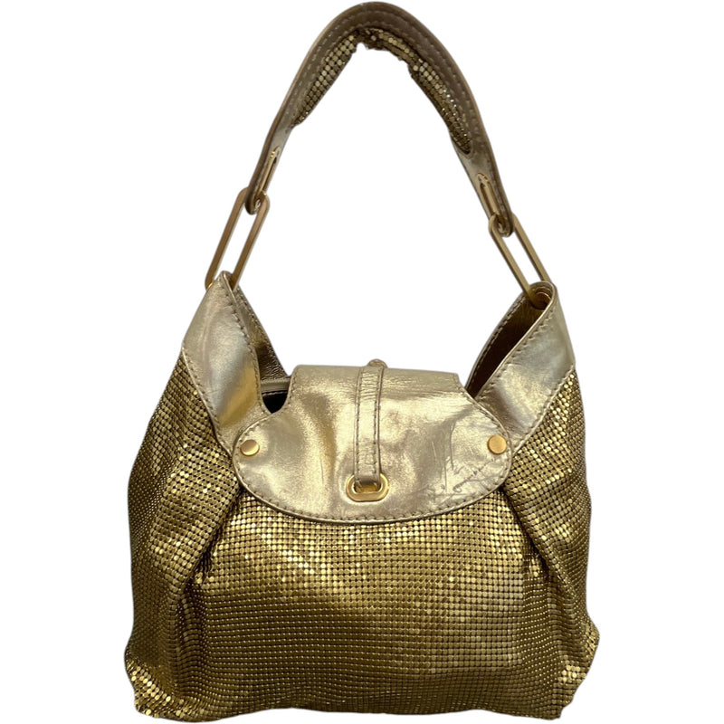 Women's Chainmail Tulita Shoulder Hobo Handbag Gold