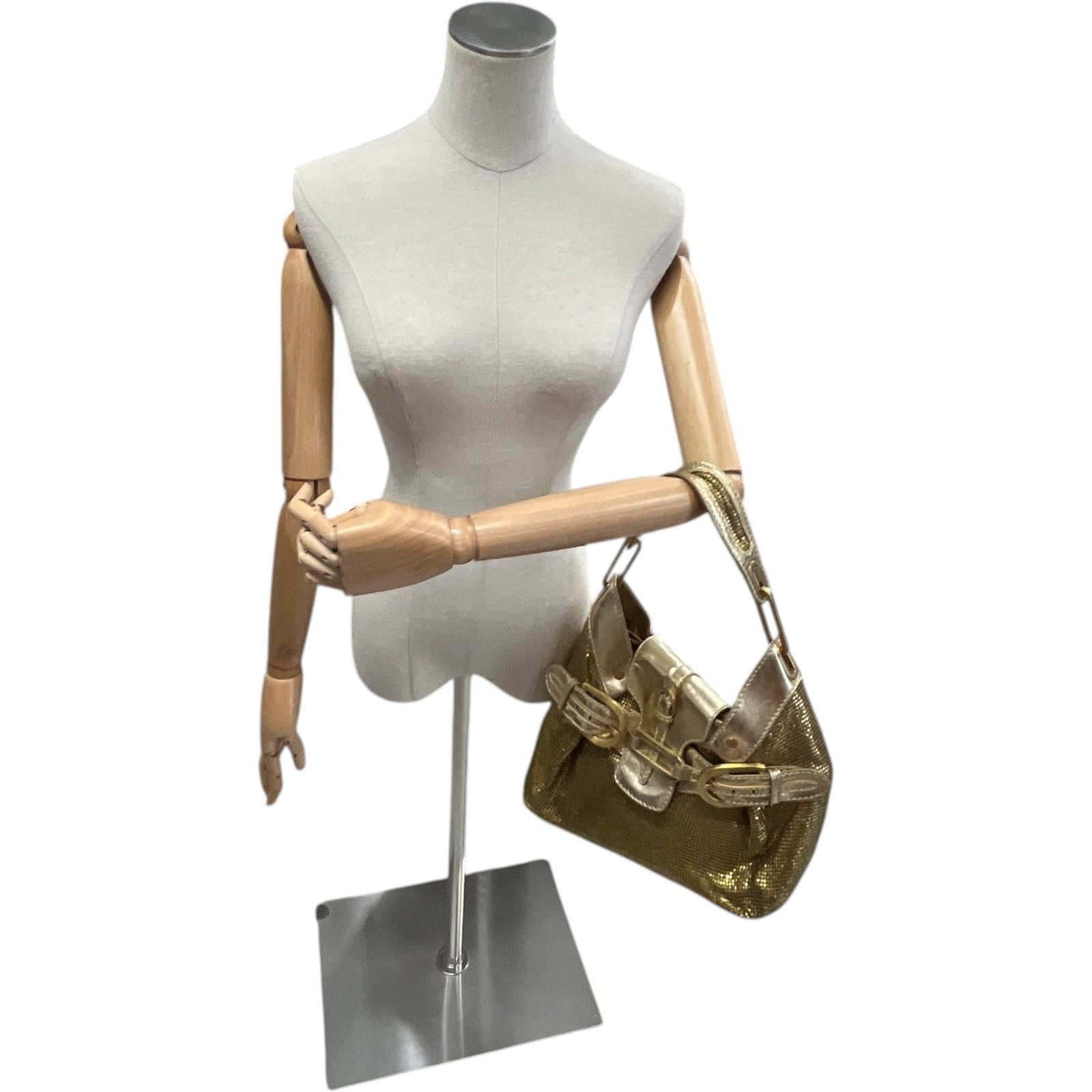Women's Chainmail Tulita Shoulder Hobo Handbag Gold - Photo 2