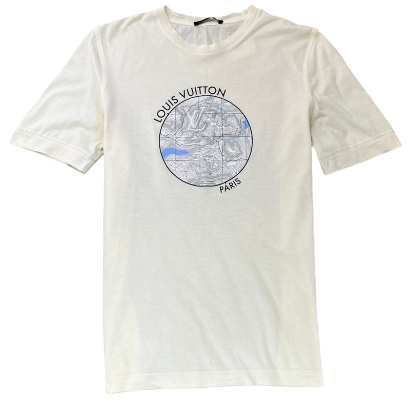 Men's Topographical T-Shirt White Size L