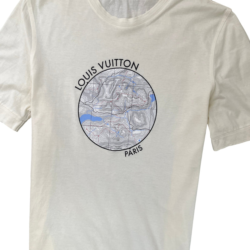 Men's Topographical T-Shirt White Size L