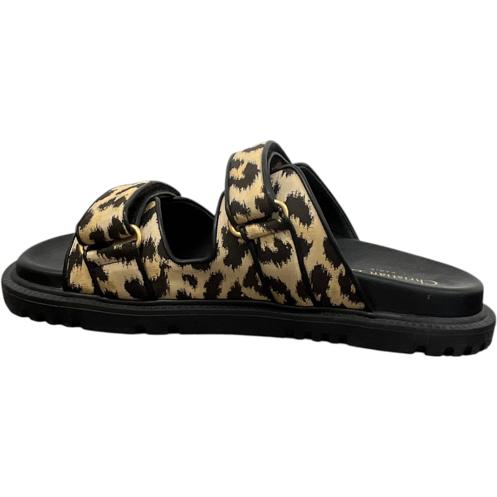Women's DiorAct Lepoard Print Slides Black Size UK 8 / EU 41 - Photo 2