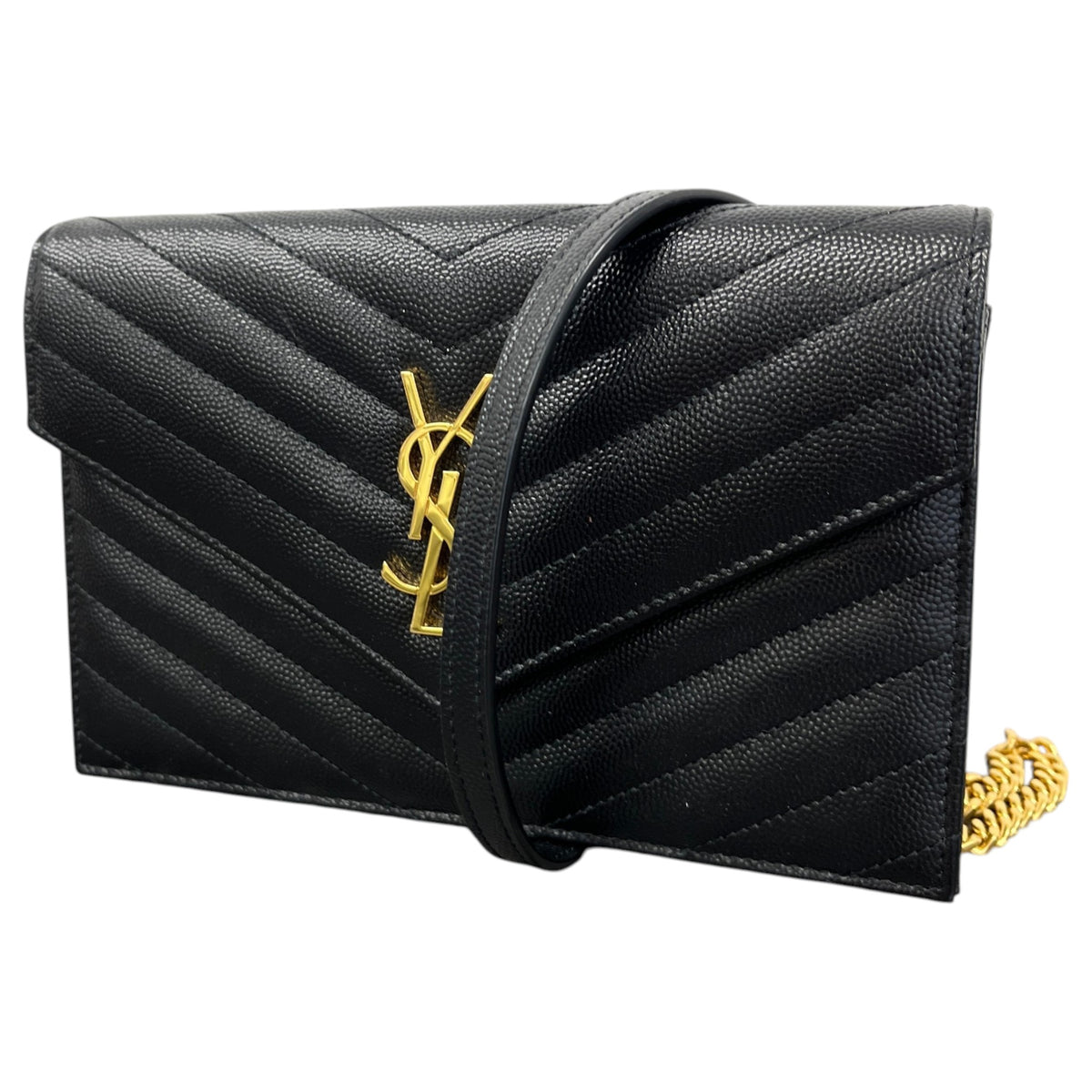 Women's Envelope Quilted Grain De Poudre Crossbody Bag Black - Photo 5