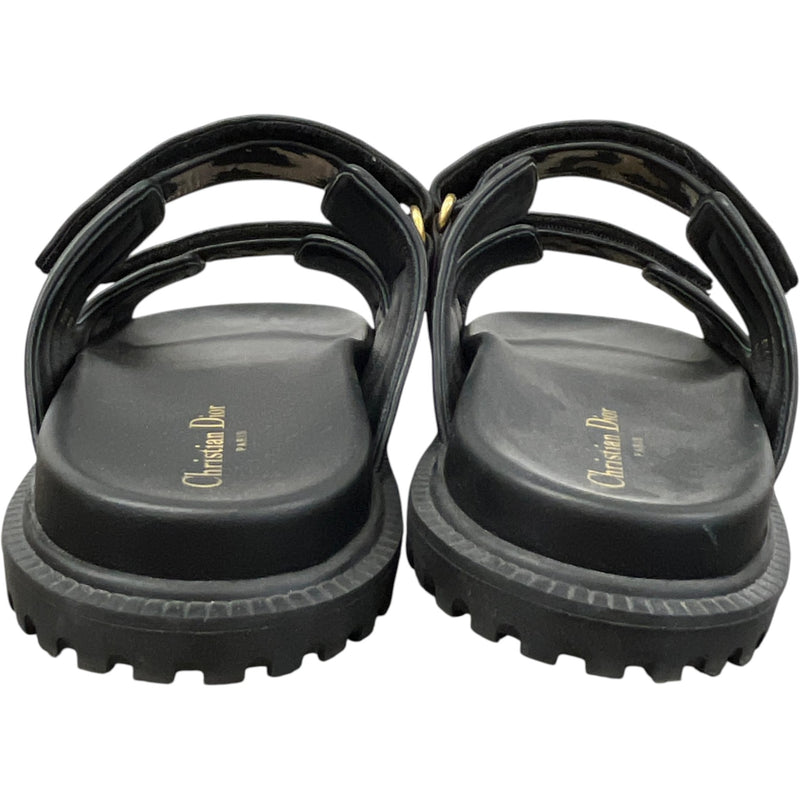 Women's DiorAct Lepoard Print Slides Black Size UK 8 / EU 41
