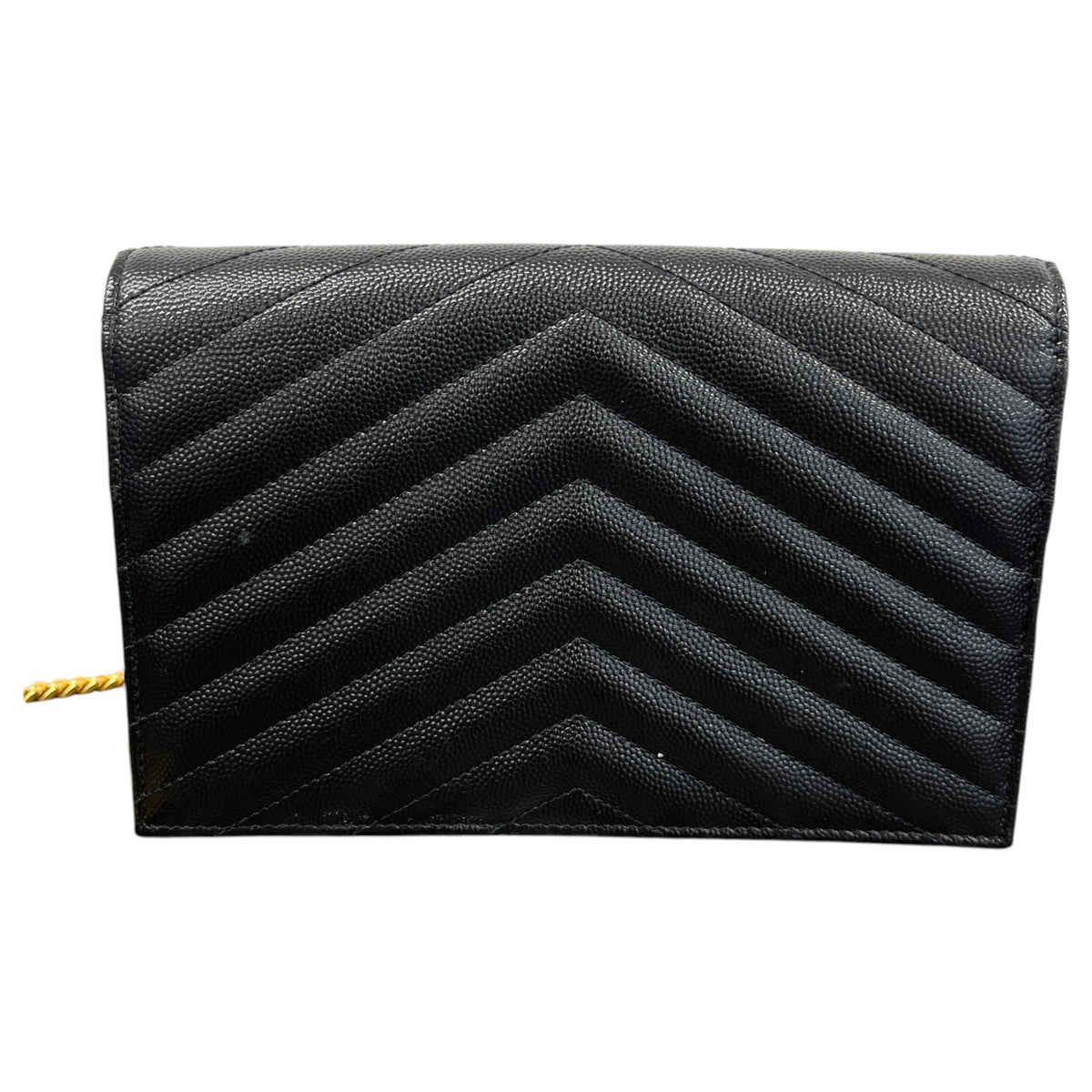 Women's Envelope Quilted Grain De Poudre Crossbody Bag Black - Photo 3