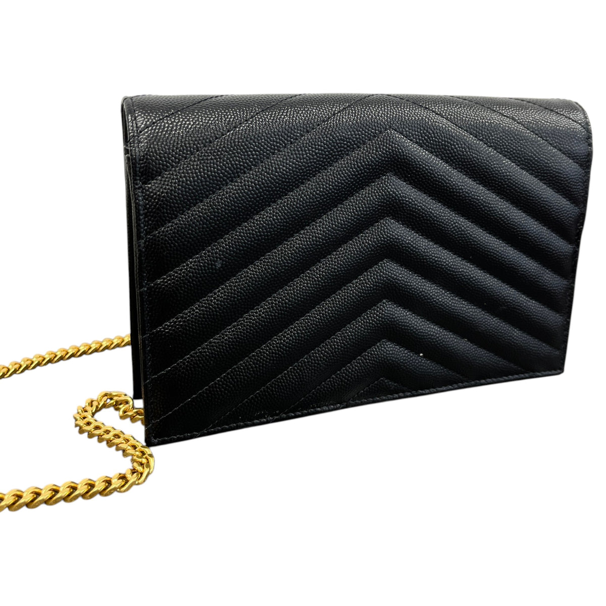 Women's Envelope Quilted Grain De Poudre Crossbody Bag Black - Photo 8
