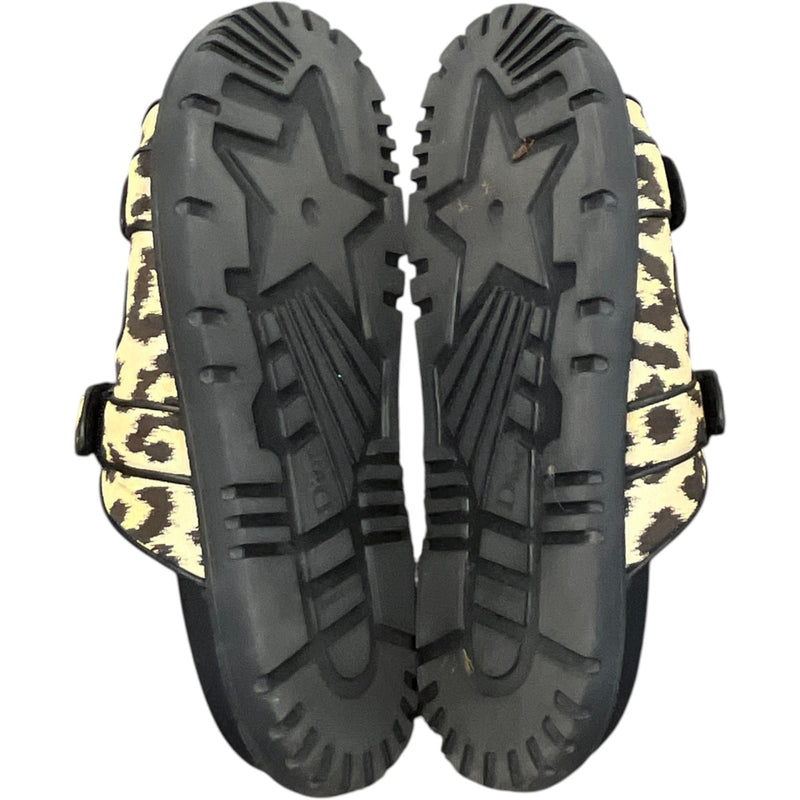 Women's DiorAct Lepoard Print Slides Black Size UK 8 / EU 41