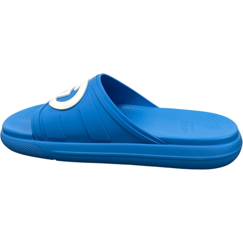 Men's Interlocking G Slides Blue Size UK 9 / EU 43