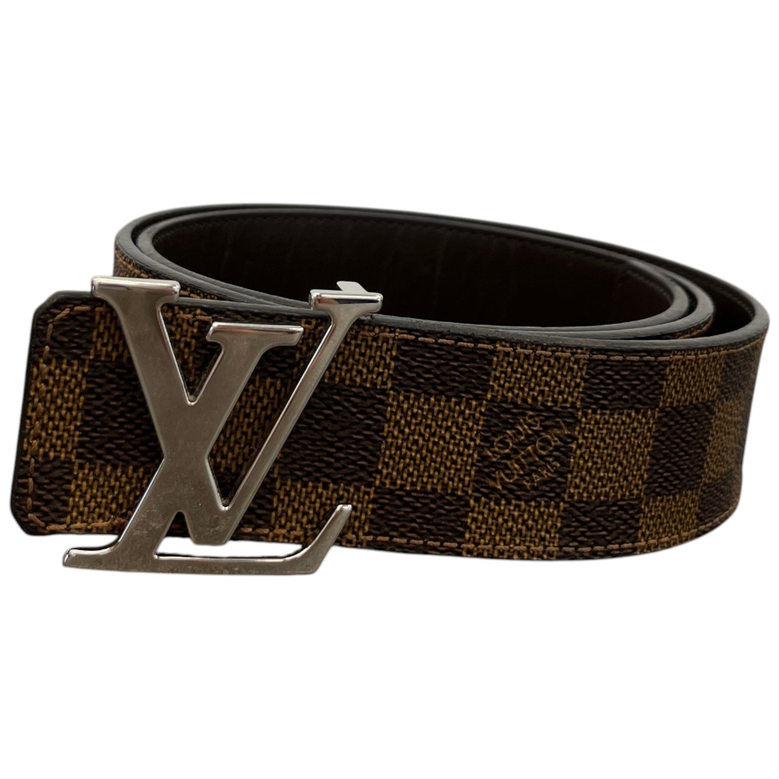 Men's Damier Ebene Reversible Belt Brown Size Waist 28" - Photo 1