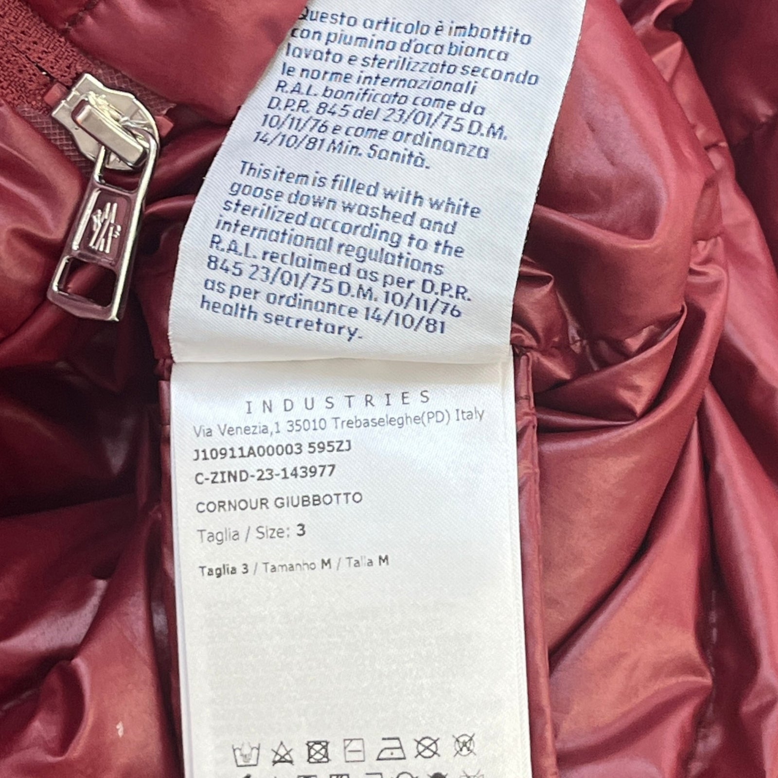 Men's Cornour Down Jacket Burgundy Size L - Photo 10