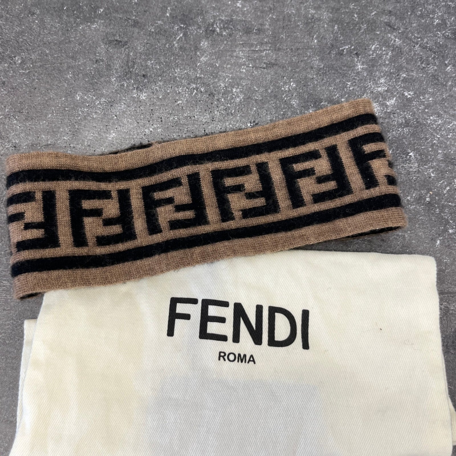 Men's Ff Monogram Head Band Brown - Photo 6