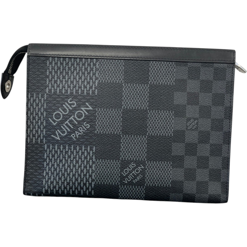 Men's Damier Graphite 3D Pochette Voyage Mm Clutch Black