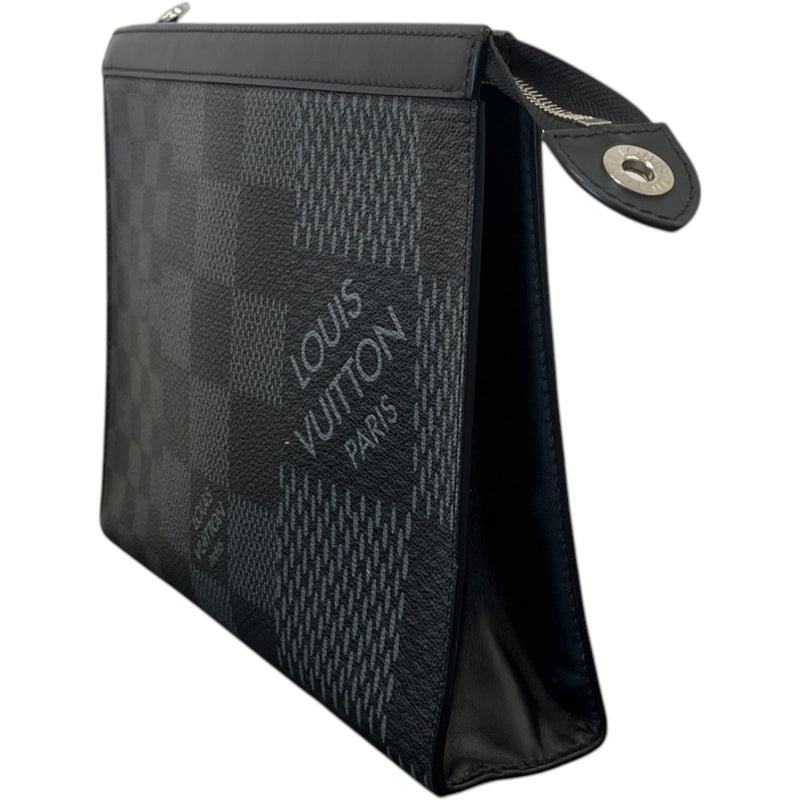Men's Damier Graphite 3D Pochette Voyage Mm Clutch Black