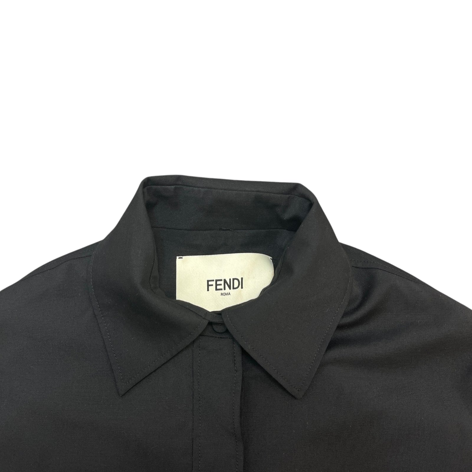 Women's Logo Patch Pocket OverShirt Black Size UK 6 / EU 34 - Photo 6