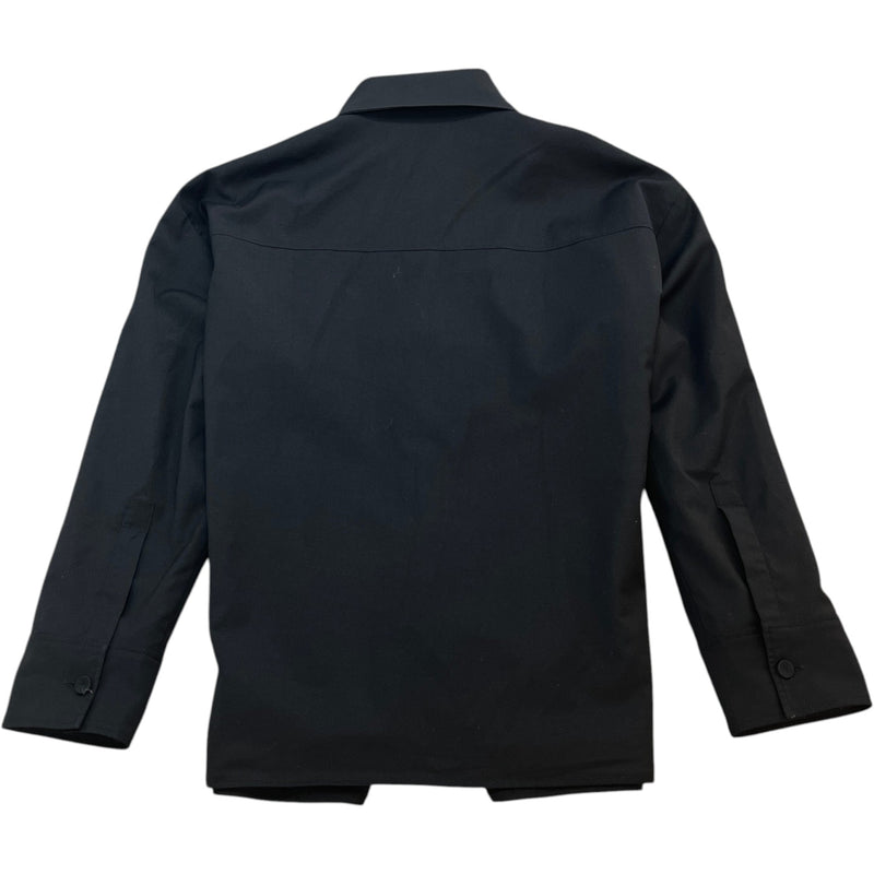 Women's Logo Patch Pocket OverShirt Black Size UK 6 / EU 34