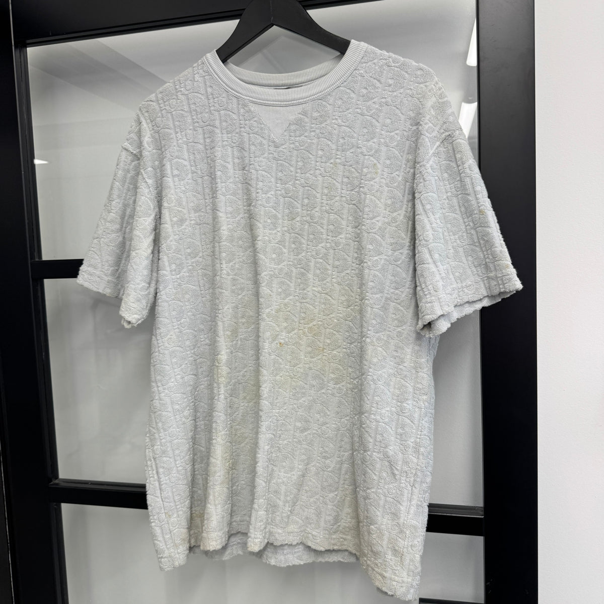 Men's Oblique Towelling T-Shirt Grey Size M - Photo 6