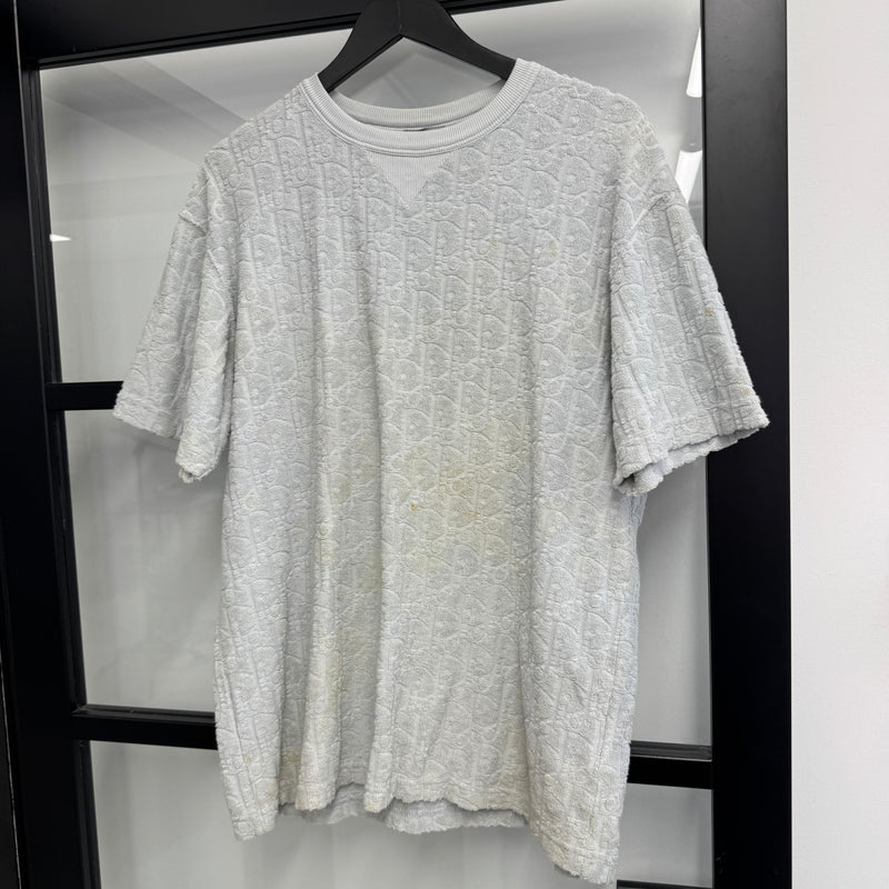 Men's Oblique Towelling T-Shirt Grey Size M