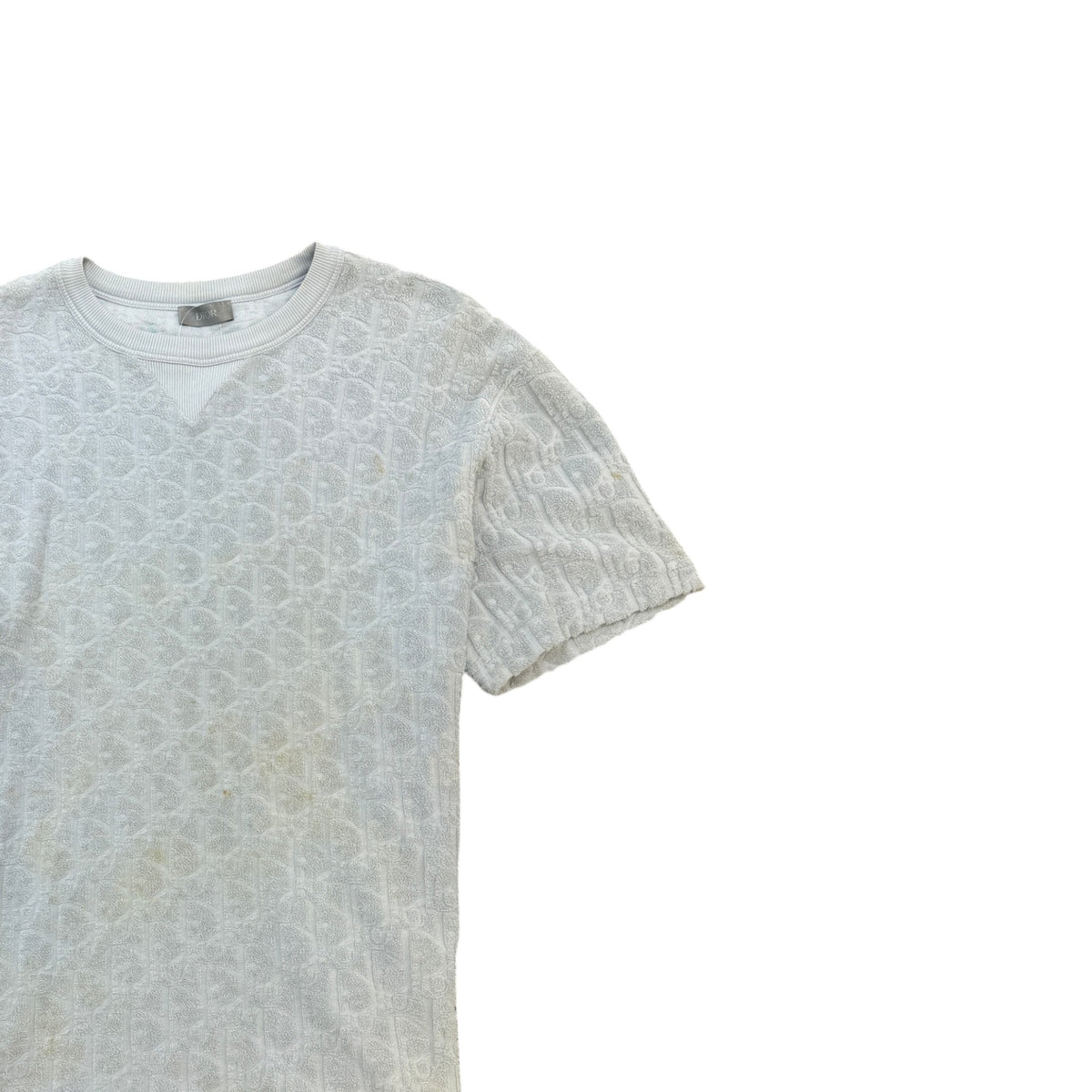 Men's Oblique Towelling T-Shirt Grey Size M - Photo 3