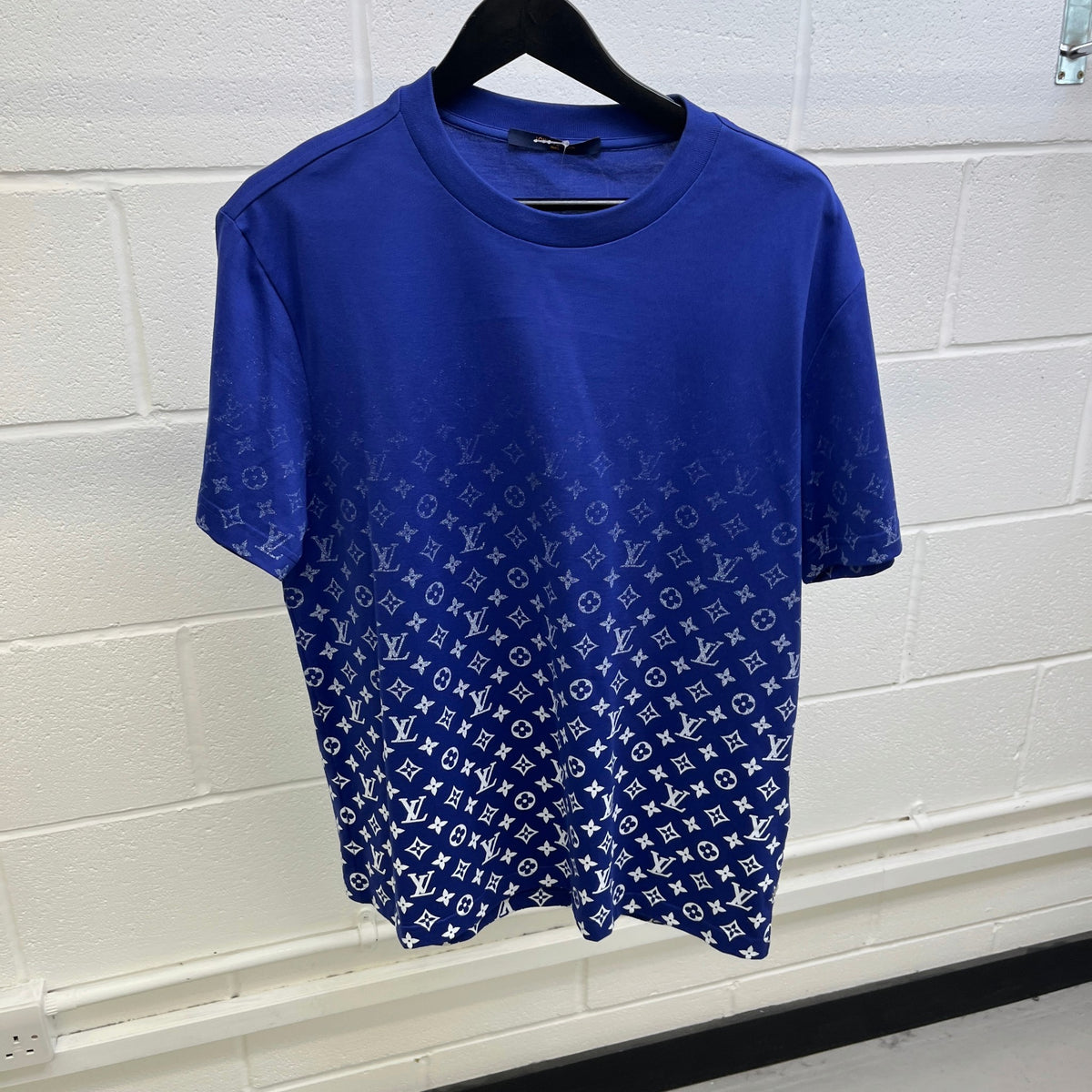 Men's Monogram Gradient T-Shirt Blue Size L - Photo 7