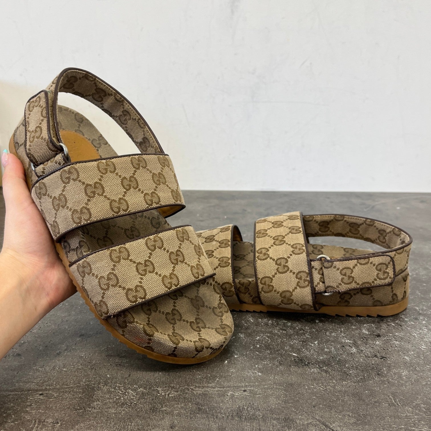 Men's Moritz Gg Supreme Canvas Sandals Beige Size EU 41 / UK 7 - Photo 11