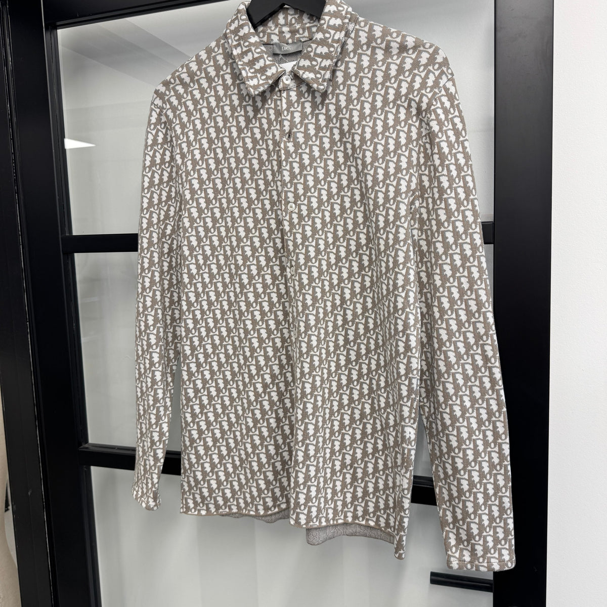 Men's Oblique Jacquard Shirt Brown Size M - Photo 8