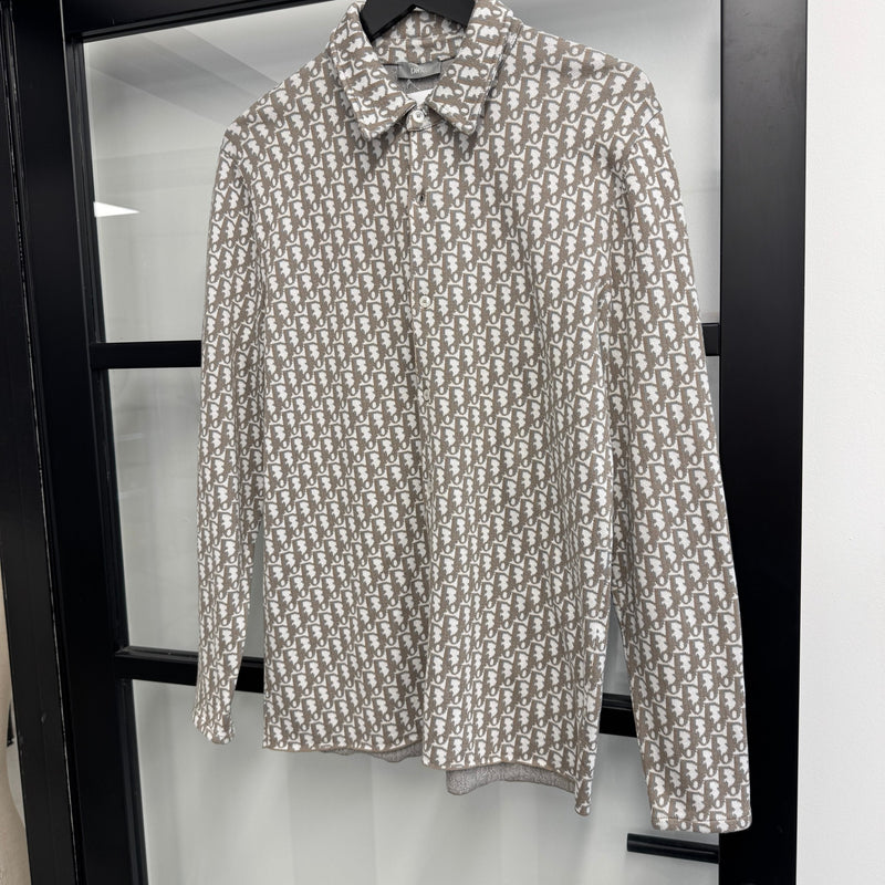 Men's Oblique Jacquard Shirt Brown Size M
