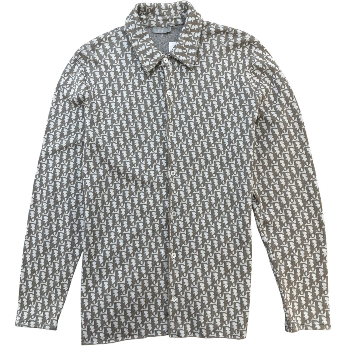 Men's Oblique Jacquard Shirt Brown Size M - Photo 1