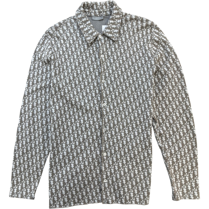 Men's Oblique Jacquard Shirt Brown Size M