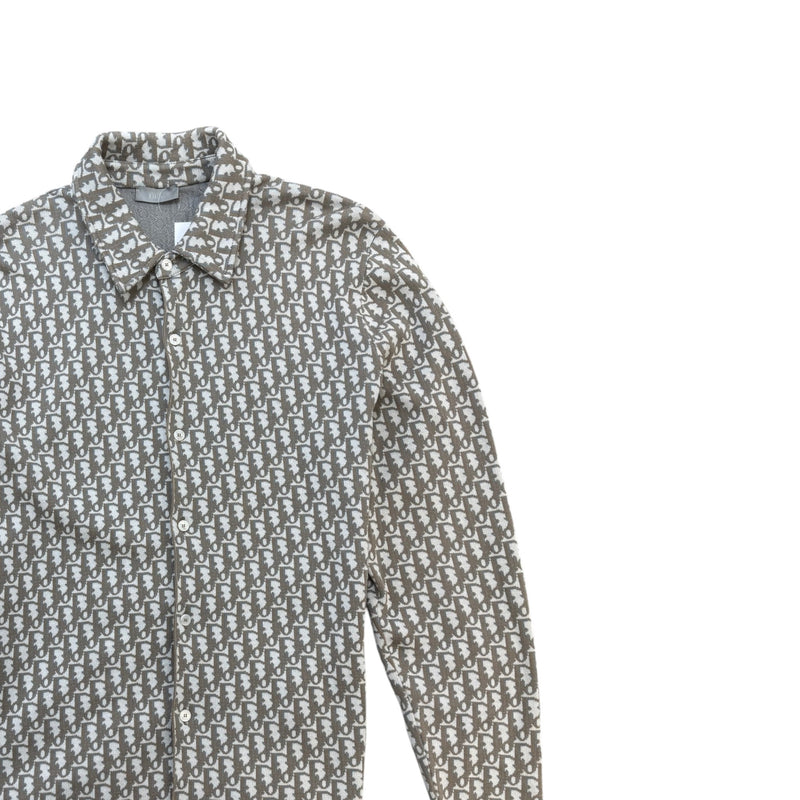 Men's Oblique Jacquard Shirt Brown Size M