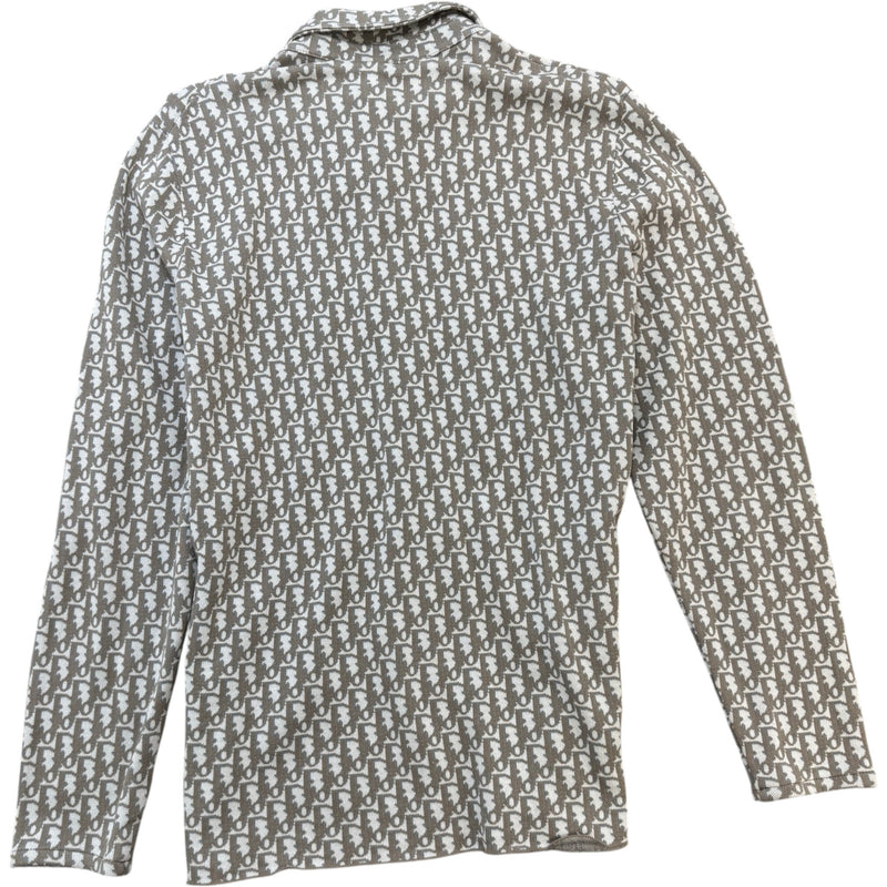 Men's Oblique Jacquard Shirt Brown Size M