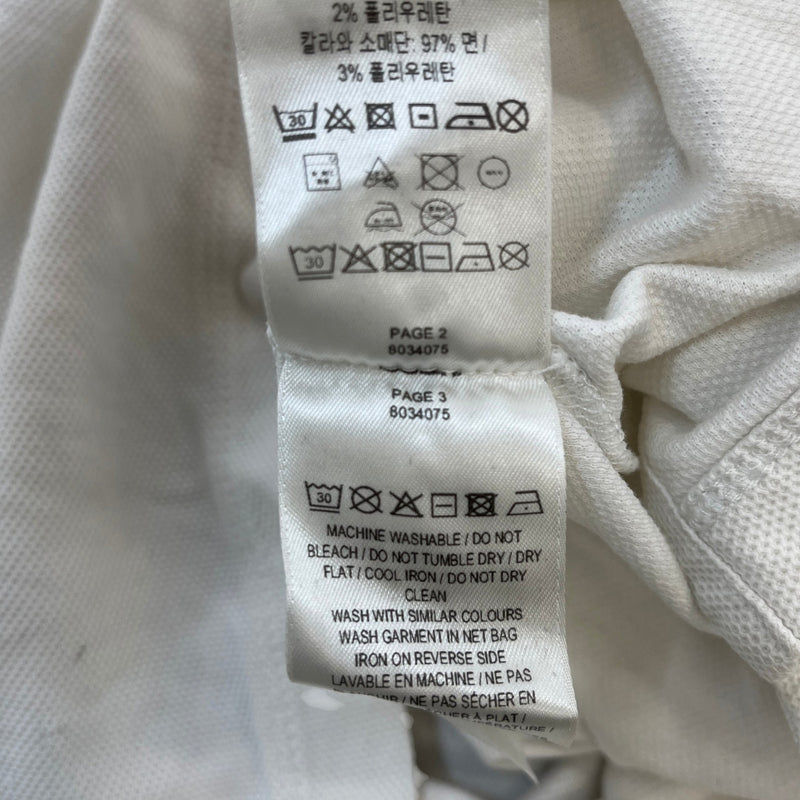Men's Icon Stripe Zip Polo Shirt White Size M